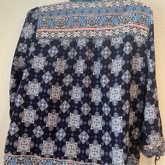 Lucky Brand Boho Blouse. Elastic waist & sleeve hem. Sz. XL - Picture 3 of 7